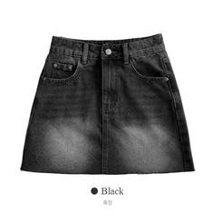 【丈別】ウォッシングショートデニムミニスカート