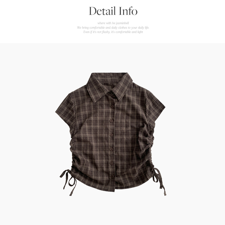 チェックサイドシャーリング半袖シャツ