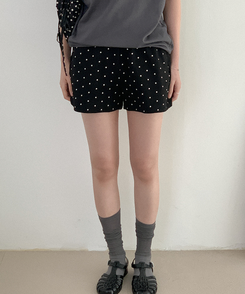 ショートパンツ ドットバンディングハーフパンツ BLACK