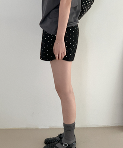 ショートパンツ ドットバンディングハーフパンツ BLACK