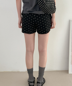 ショートパンツ ドットバンディングハーフパンツ BLACK