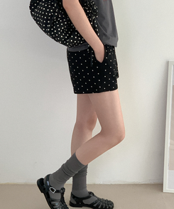 ショートパンツ ドットバンディングハーフパンツ BLACK