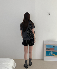 ショートパンツ ドットバンディングハーフパンツ BLACK