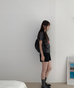 ショートパンツ ドットバンディングハーフパンツ BLACK