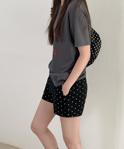 ショートパンツ ドットバンディングハーフパンツ BLACK