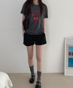 ショートパンツ ドットバンディングハーフパンツ BLACK