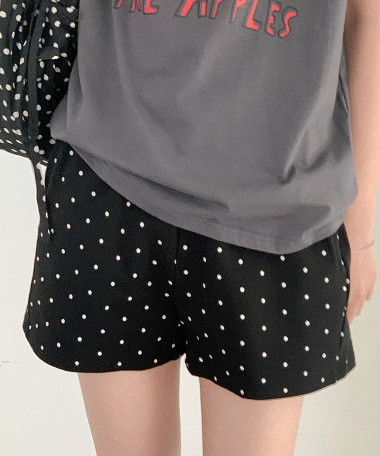 ドットバンディングハーフパンツ BLACK