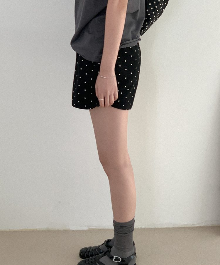 ドットバンディングハーフパンツ BLACK