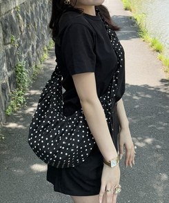 バッグ ドットクロワッサンバッグ BLACK