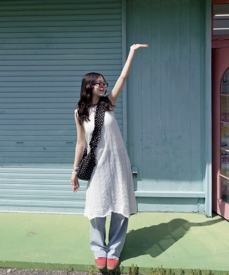 ドットクロワッサンバッグ BLACK