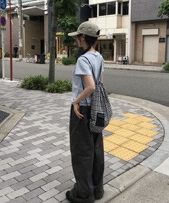 フラワーパッチ半袖Tシャツ SKY BLUE