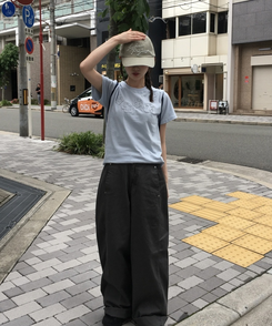 フラワーパッチ半袖Tシャツ SKY BLUE