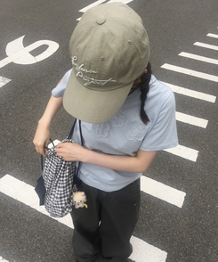 フラワーパッチ半袖Tシャツ SKY BLUE