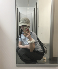 フラワーパッチ半袖Tシャツ SKY BLUE