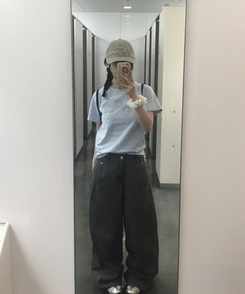 フラワーパッチ半袖Tシャツ SKY BLUE