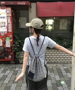 バックバッグ・スクールバッグ ギンガムチェックバックパック NAVY