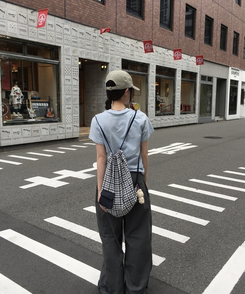 バックバッグ・スクールバッグ ギンガムチェックバックパック NAVY