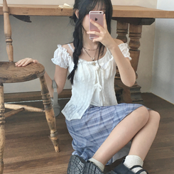 半袖Tシャツ フラワーシースルーキャミソール WHITE