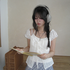 半袖Tシャツ フラワーシースルーキャミソール WHITE