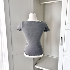 フラワーリボンシャーリング半袖Tシャツ