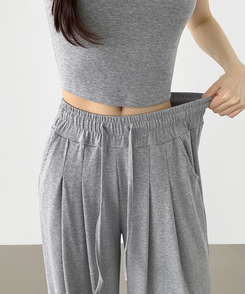 ツーピース 【SET】ワンオフショルダーTシャツツ ワイドパンツ GREY