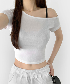 ツーピース 【SET】ワンオフショルダーTシャツツ ワイドパンツ IVORY