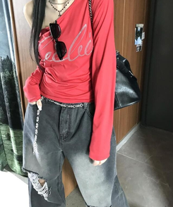 ダメージウォッシングパンツ BLACK DENIM