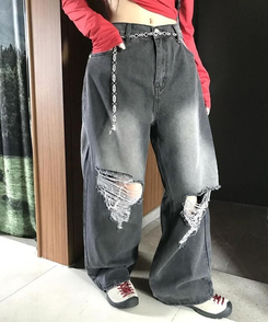 ダメージウォッシングパンツ BLACK DENIM