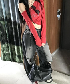 ダメージウォッシングパンツ BLACK DENIM