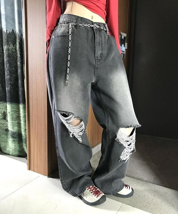 ダメージウォッシングパンツ BLACK DENIM
