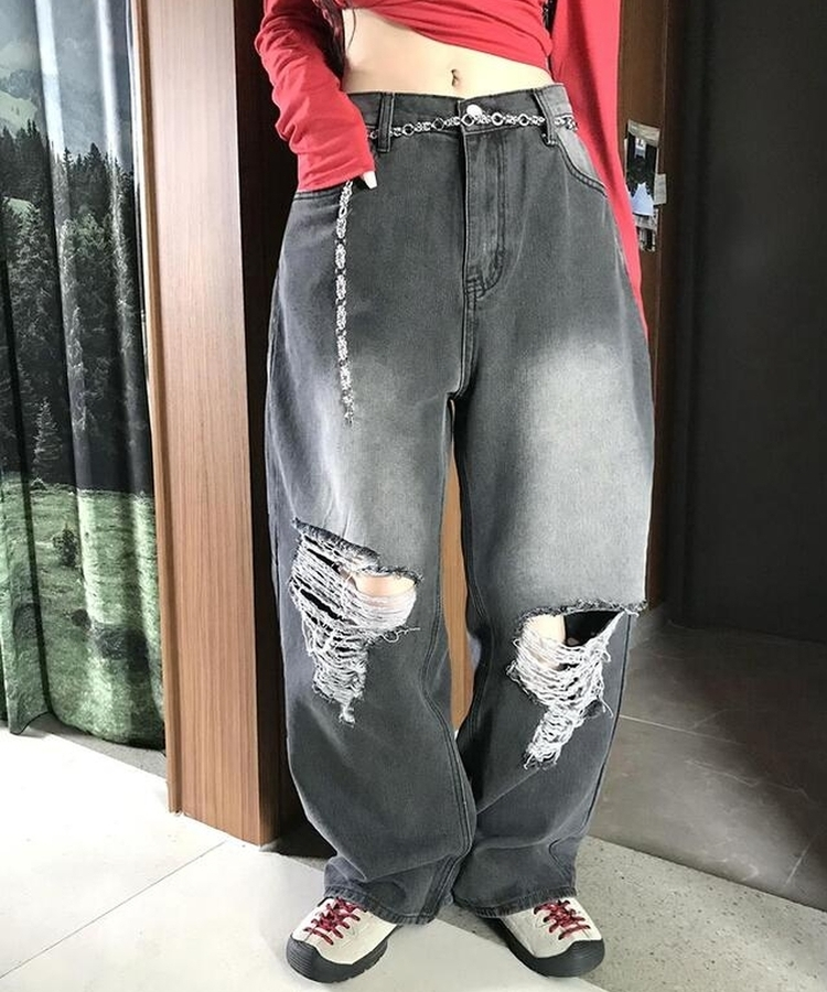 ダメージウォッシングパンツ BLACK DENIM