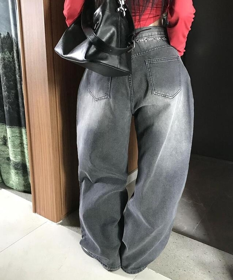 ダメージウォッシングパンツ BLACK DENIM