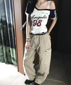 コットンパンツ ポケットロングパンツ BEIGE