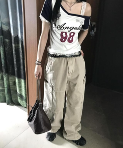 コットンパンツ ポケットロングパンツ BEIGE