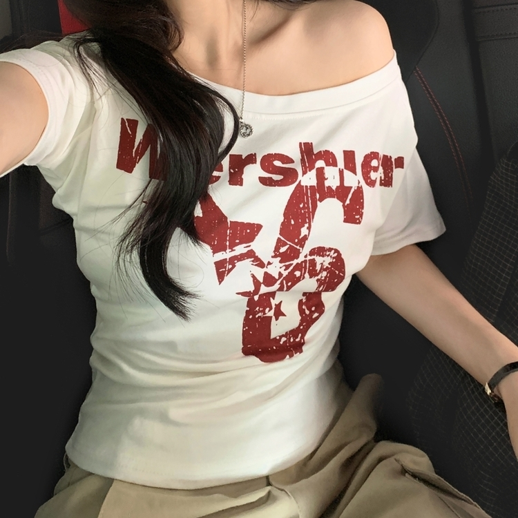 ナンバーレタリング半袖Tシャツ IVORY