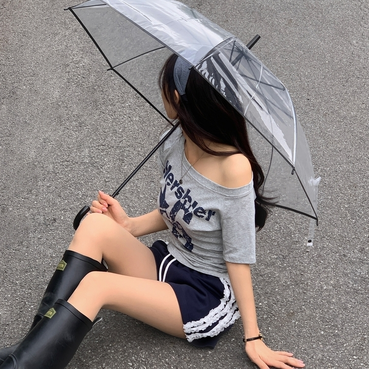 ナンバーレタリング半袖Tシャツ GRAY