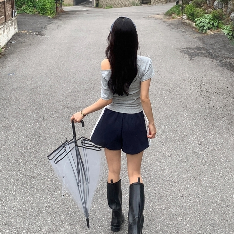 ナンバーレタリング半袖Tシャツ GRAY