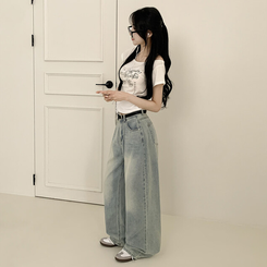 【丈別】ウォッシングクールワイドデニムパンツ(5color)