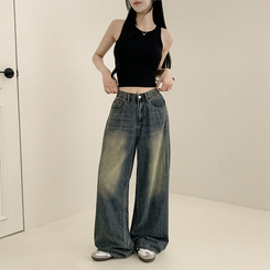 【丈別】ウォッシングクールワイドデニムパンツ(5color)