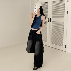 【丈別】ウォッシングクールワイドデニムパンツ(5color)