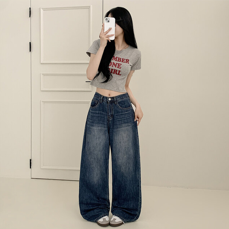 【丈別】ウォッシングクールワイドデニムパンツ(5color)