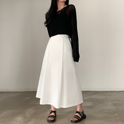 ニット シースルーサマークロップニット BLACK