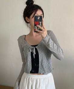 リネンシースルーボレロカーディガン GREY