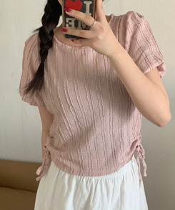ブラウス バブル半袖ブラウス PINK