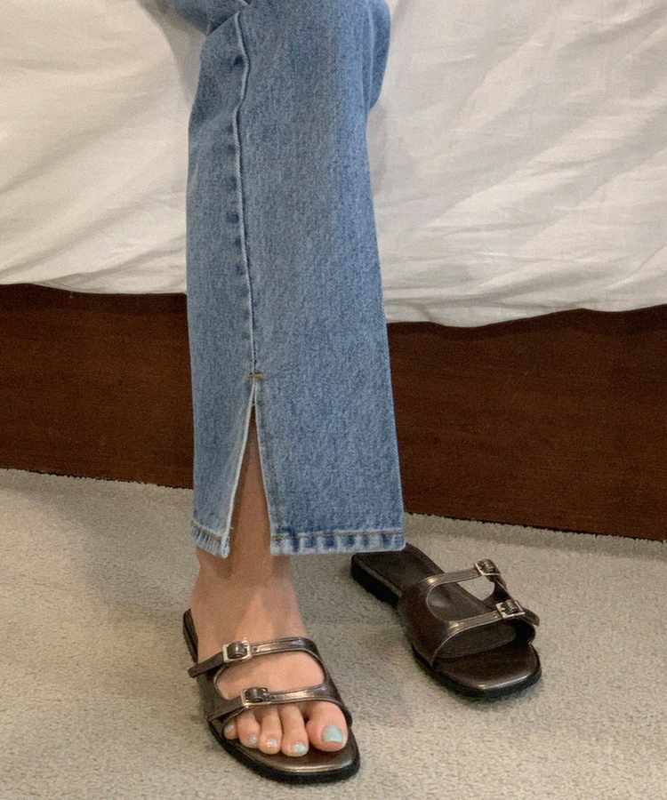 バックルサンダル METAL BROWN
