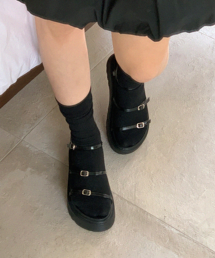 プラットフォームサンダル BLACK