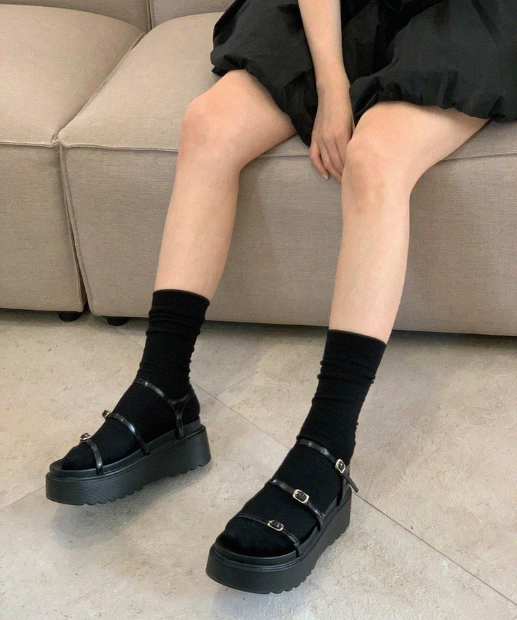 プラットフォームサンダル BLACK