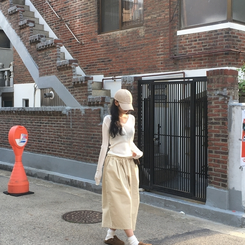 ショートパンツ スクエアオーバーバミューダパンツ BEIGE