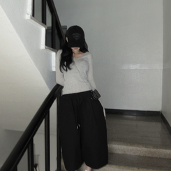 ショートパンツ スクエアオーバーバミューダパンツ BLACK