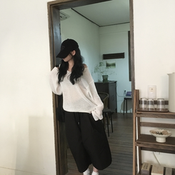 ショートパンツ スクエアオーバーバミューダパンツ BLACK